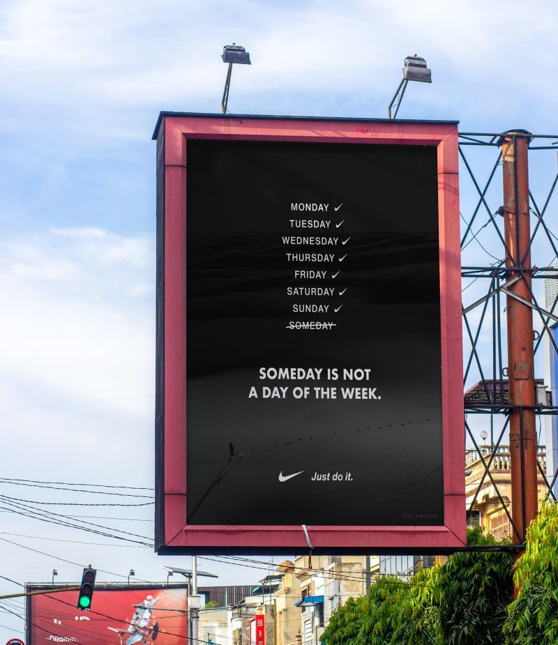 Nike billboard ad example with text that reads 