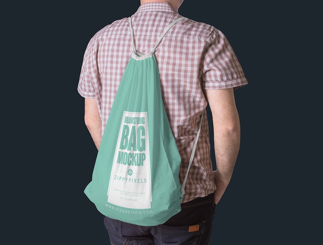 drawstring bag mockup