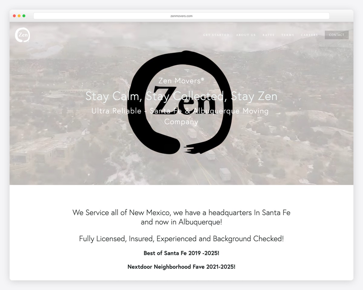 zen movers moving company website