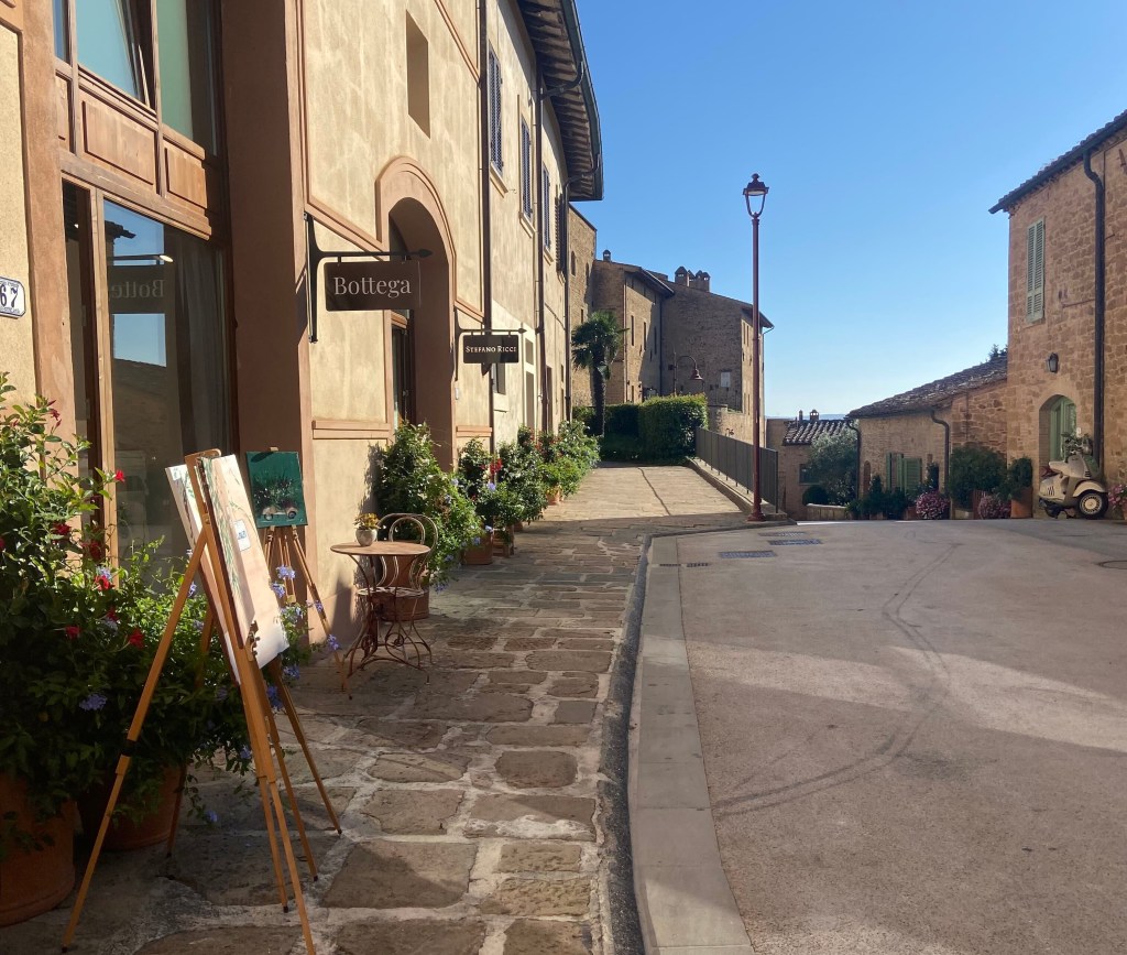 A row of shops in the village.